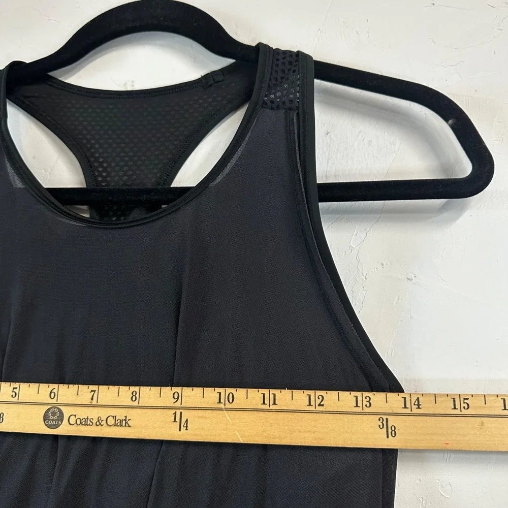 Lululemon Athletic Black Sheer Tank Top With Sports Bra Loose Fit Size 6